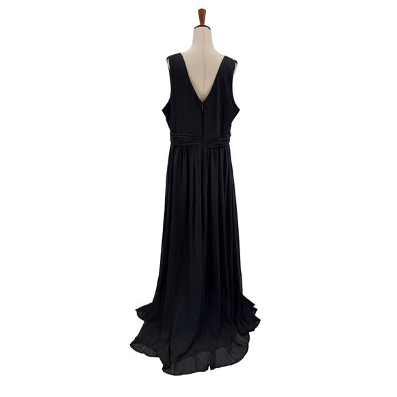 LULU'S L Thoughts of Hue Black Surplice Maxi Goddess Long Gown Dress NEW B76 - Picture 3 of 7